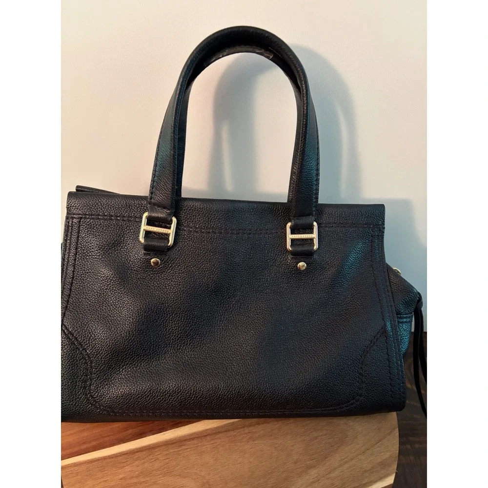 Marc Jacobs Black Leather Cruiser Satchel Bag with Crossbody Strap EUC
